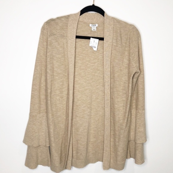 ✅ NWT J. Crew Cream Tiered Ruffled Sleeve Sweater X-SMALL - Picture 1 of 6